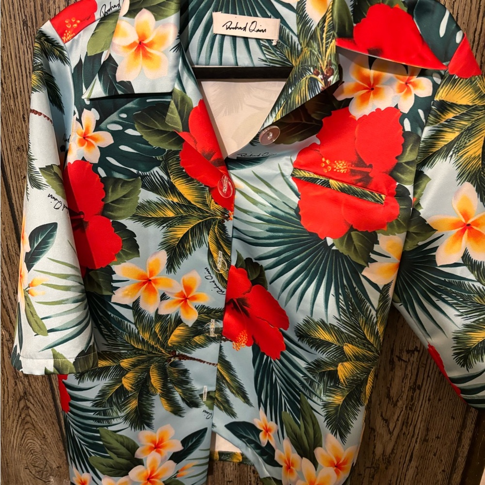 richard QuinnTropical Floral Hawaiian Shirt  size Women’s 10
